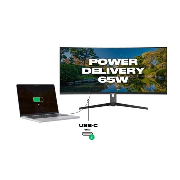 Böjd PC-skärm - JN - IPSC375UWQHDPR-H-C65W - 37,5 tum - UWQHD+ - USB-C 65W