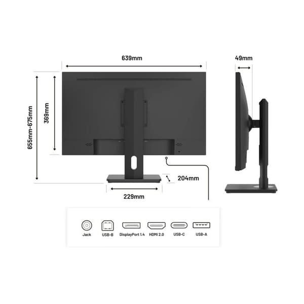 PC-skärm - JAPANNEXT - 28" - UHD 4K - IPS-panel - USB-C 65W