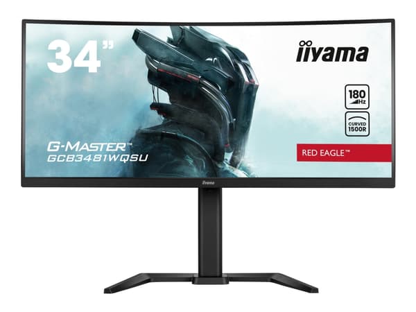 iiyama G-MASTER Red Eagle GCB3481WQSU-B1 - LED-skjerm - gaming - kurvet - 34" - 3440 x 1440 UWQHD @ 180 Hz - VA - 500 cd/m² - 4000:1 - HDR400 - 0.3 m Sort