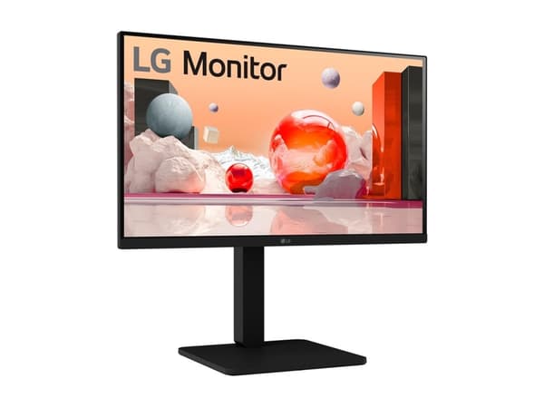 LG 24BA450-B - LED-skjerm - 24" (23.8" synlig) - 1920 x 1080 Full HD (1080p) @ 100 Hz - IPS - 250 cd/m² - 1300:1 - 5 ms - HDMI, VGA, DisplayPort - hø
