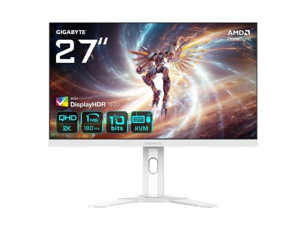 Gigabyte M27QA ICE - LED-monitori - pelaaminen - 27" - 2560 x 1440 QHD @ 180 Hz - SS IPS - 400 cd/m² - 1000:1 - DisplayHDR 400 - 1 ms - HDMI, Display