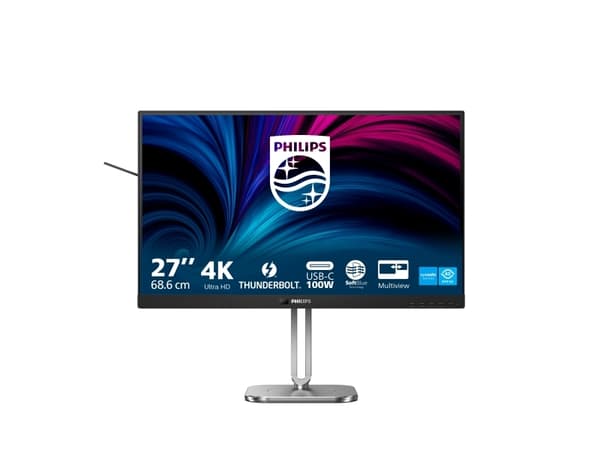 Philips 27B2U6903 - 6000 Series - LED-skjerm - 27" - 3840 x 2160 4K UHD (2160p) @ 60 Hz - IPS - 350 cd/m² - 1000:1 - 4 ms - Thunderbolt 4, 2xHDMI, Di