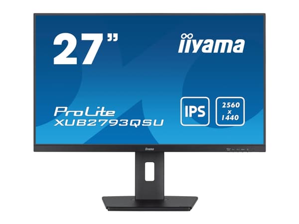 iiyama ProLite XUB2793QSU-B7 - LED-skärm - 27" - 2560 x 1440 QHD @ 100 Hz - IPS - 300 cd/m² - 1300:1 - 1 ms - HDMI, DisplayPort - högtalare - svart,
