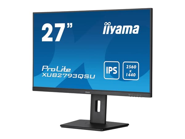 iiyama ProLite XUB2793QSU-B7 - LED-skärm - 27" - 2560 x 1440 QHD @ 100 Hz - IPS - 300 cd/m² - 1300:1 - 1 ms - HDMI, DisplayPort - högtalare - svart, Svart