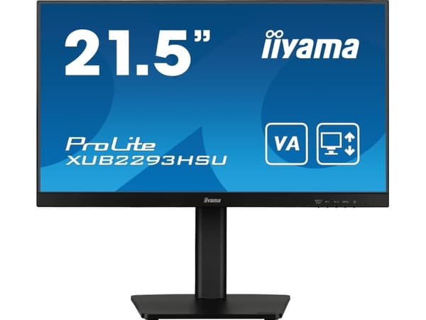 iiyama ProLite XUB2293HSU-B7 - LED-skjerm - 21.5" - 1920 x 1080 Full HD (1080p) @ 100 Hz - IPS - 300 cd/m² - 1000:1 - 1 ms - HDMI, DisplayPort - høyt