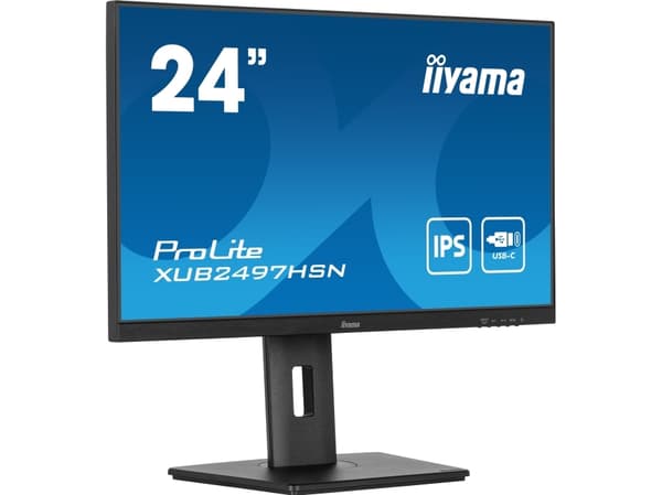 iiyama ProLite XUB2497HSN-B2 - LED-skjerm - 24" (23.8" synlig) - 1920 x 1080 Full HD (1080p) @ 100 Hz - IPS - 300 cd/m² - 1300:1 - 1 ms - HDMI, Displ