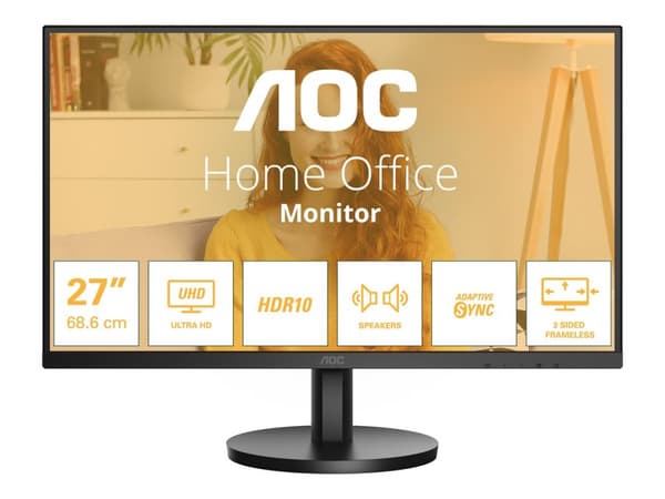 AOC U27B3A 27″ 3840 x 2160 4K-skärm HDMI DisplayPort 60Hz