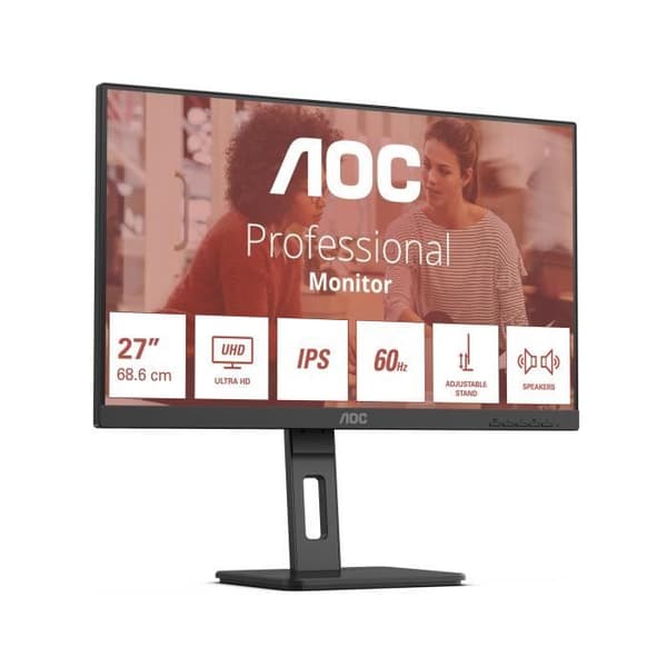 AOC U27E3UF 27-tumsskärm, kraftfull processor, elegant design.