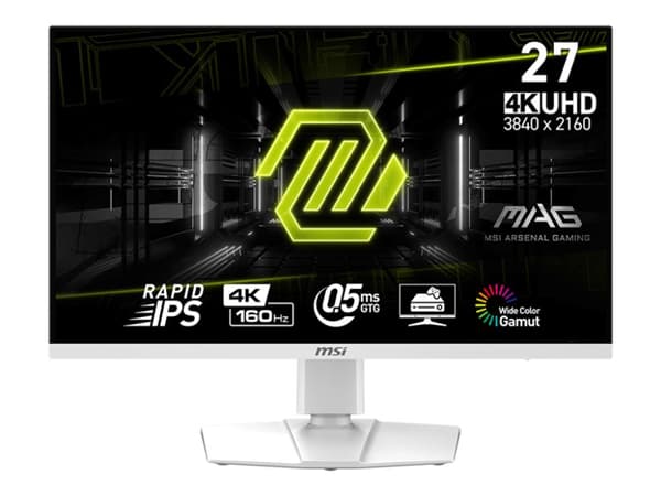 MSI MAG 274URFWde - LED-skjerm - gaming - 27" - 3840 x 2160 4K UHD (2160p) @ 160 Hz - Fast IPS - 400 cd/m² - 1000:1 - DisplayHDR 400 - 0.5 ms - 2xHDM Hvit