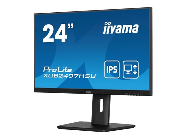 iiyama ProLite XUB2497HSU-B2 - LED-skärm - 24" (23.8" visbar) - 1920 x 1080 Full HD (1080p) @ 100 Hz - IPS - 250 cd/m² - 1300:1 - 1 ms - HDMI, Displa Svart