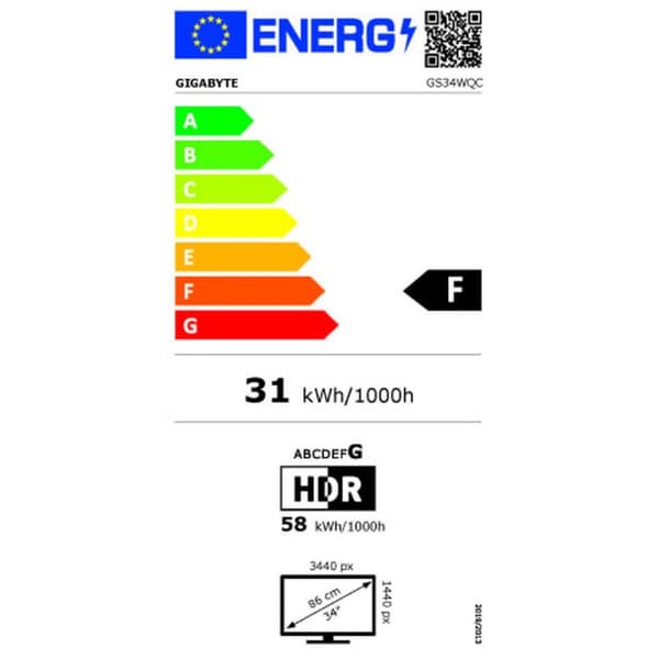 Näyttö Gigabyte GS34WQC 34" Wide Quad HD 50-60 Hz