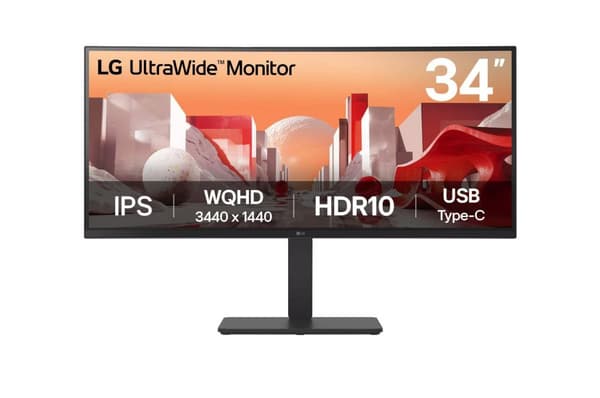 LG 34BA75QE-B 34" UltraWide QHD Curved IPS Monitor med USB Type-C™ Svart