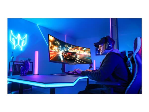 Acer Predator X49 Xbmipphuzx - X-Series - OLED-monitor - spel - böjd - 49" - 5120 x 1440 Dual Quad HD @ 240 Hz - 1000 cd/m² - DisplayHDR 400 True Bla