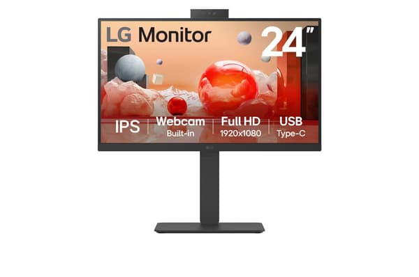 LG 24BA850-B 24” IPS FHD-monitor med webbkamera/mikrofon & UBC Type-C™ Svart