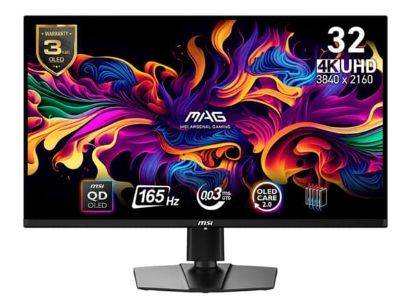 MSI MAG 321UP QD-OLED - OLED-monitor - spel - 32" (31.5" visbar) - 3840 x 2160 UHD @ 165 Hz - 250 cd/m² - 1500000:1 - DisplayHDR 400 True Black - 0.0