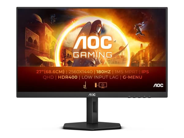 AOC Gaming Q27G4X 27" 2560 x 1440 (2K) HDMI DisplayPort 180Hz Pivot-skärm Svart