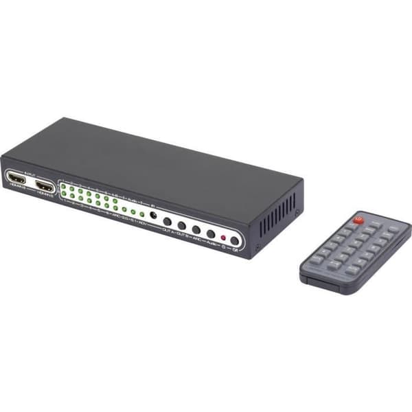 6-portars HDMI-matrisswitch - SpeaKa Professional - 3840 x 2160 pixlar - Fjärrkontroll - Svart