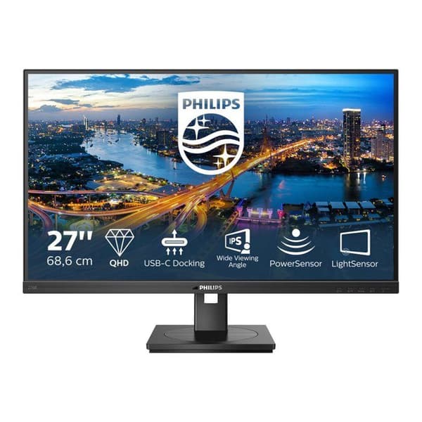 PHILIPS Q 27' IPS 75Hz 4ms Adaptive Sync-skärm med USB-C-dockning och högtalare - 3 års garanti Svart