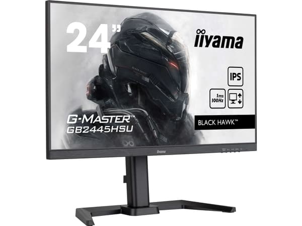 iiyama G-MASTER Black Hawk GB2445HSU-B2 - LED-skjerm - 24" (23.8" synlig) - 1920 x 1080 Full HD (1080p) @ 100 Hz - IPS - 300 cd/m² - 1300:1 - 1 ms -