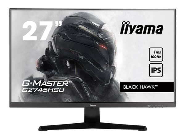 iiyama G-MASTER Black Hawk G2745HSU-B2 - LED-skjerm - 27" - 1920 x 1080 Full HD (1080p) @ 100 Hz - IPS - 300 cd/m² - 1300:1 - 1 ms - HDMI, DisplayPor Sort