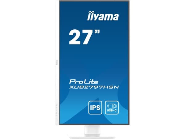 iiyama ProLite XUB2797HSN-W2 - LED-skärm - 27" - 1920 x 1080 Full HD (1080p) @ 100 Hz - IPS - 300 cd/m² - 1000:1 - 1 ms - HDMI, DisplayPort, USB-C -
