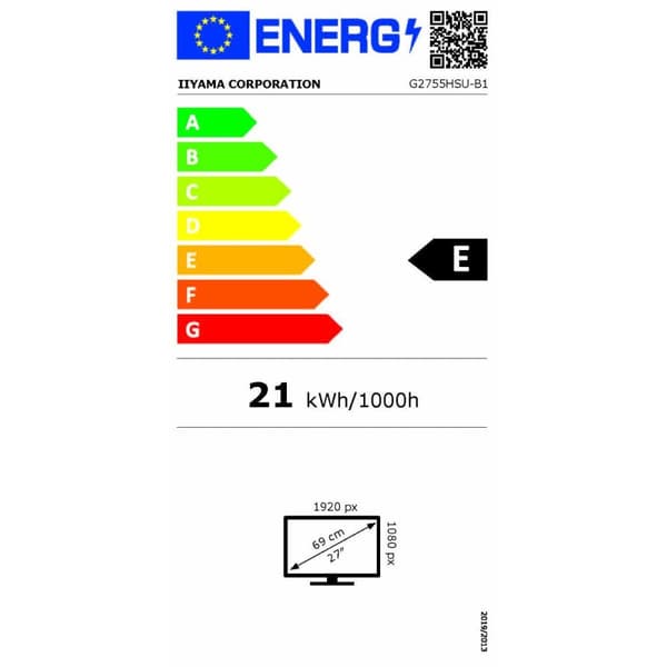 Pelinäyttö Iiyama G2755HSU-B1 Full HD 27"