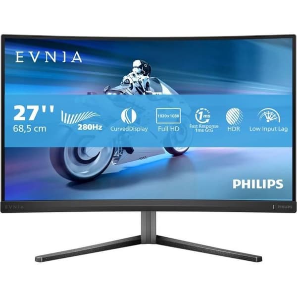 PC-skärm - PHILIPS - Evnia 27M2C5200W - 27 FHD - Snabb VA-böjd panel - 280Hz - 0,3ms - HDMI/DP - Svart Sort