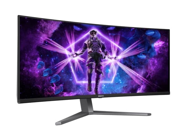 AOC AGON PRO AG346UCD, 86,4 cm (34"), 3440 x 1440 pixlar, Wide Quad HD, QDOLED, 0,03 ms, Svart, Grå