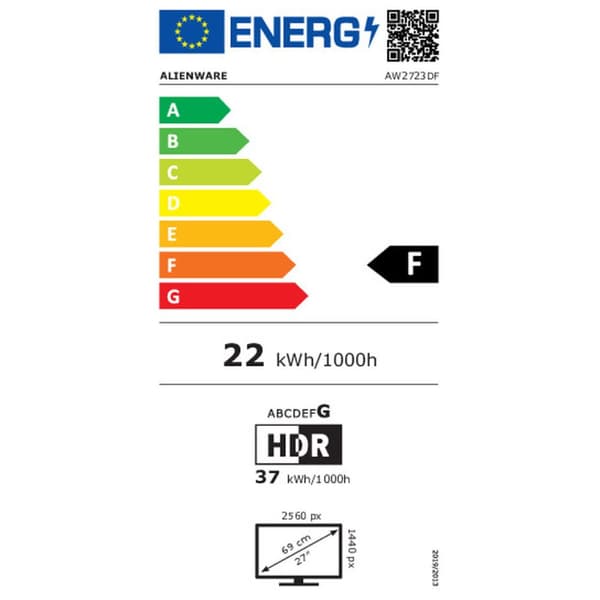 Skærm Dell AW2723DF Quad HD 27" 240 Hz 280 Hz