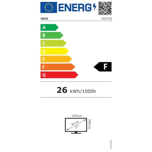 Pelinäyttö Asus VG27VQ Full HD 165 Hz