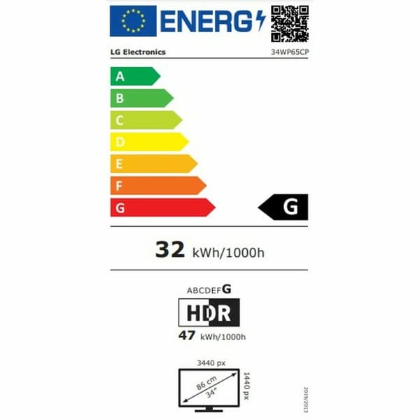 Näyttö LG 34WP65CP-B.AEU 34" Quad HD 160 Hz/s