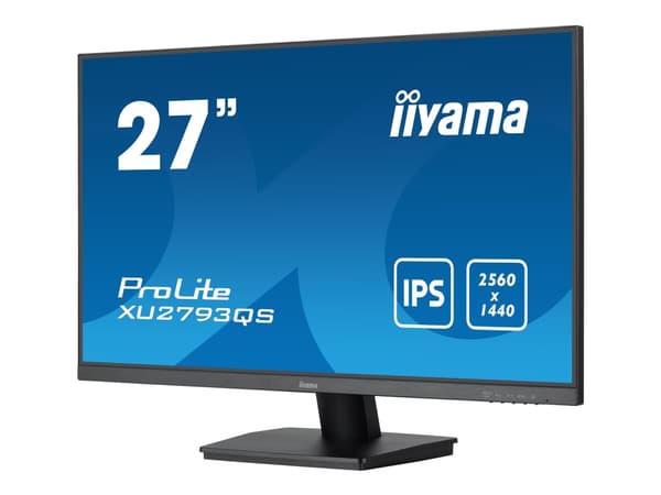 iiyama ProLite XU2793QS-B7 - LED-skjerm - 27" - 2560 x 1440 QHD @ 100 Hz - IPS - 300 cd/m² - 1300:1 - 1 ms - HDMI, DisplayPort - høyttalere - svart, Sort