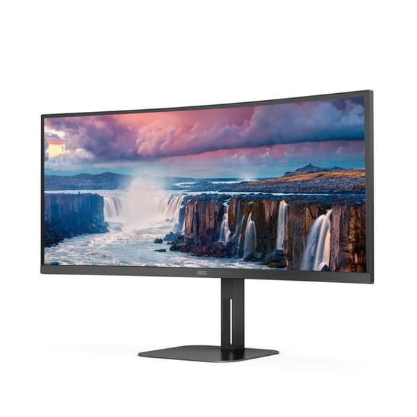 Skärm - AOC - CU34V5C-BK - 3440 x 1440 px - Böjd - HDMI - Inbyggda högtalare Svart