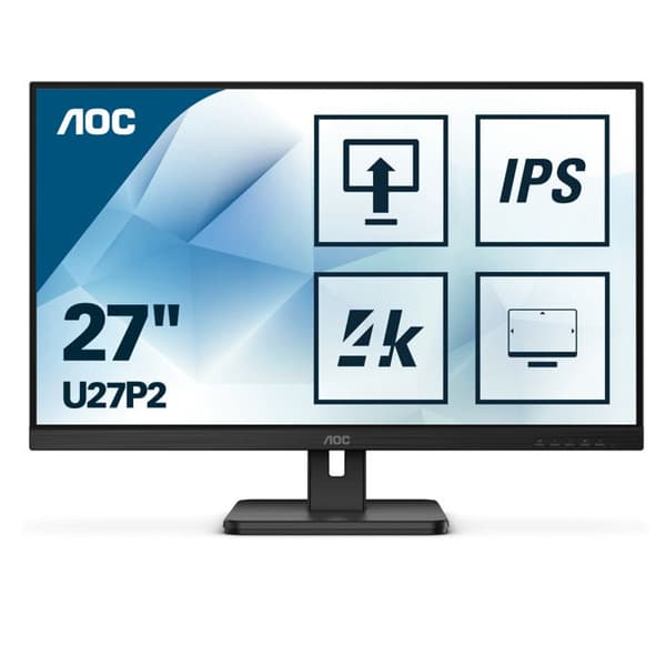 27" AOC U27P2 PC-skärm - 4K Ultra HD - IPS - Svart - 3840 x 2160 pixlar - 16:9