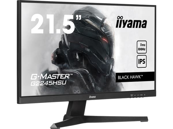 iiyama G-MASTER Black Hawk G2245HSU-B2 - LED-skärm - 22" (21.5" visbar) - 1920 x 1080 Full HD (1080p) @ 100 Hz - IPS - 300 cd/m² - 1000:1 - 1 ms - HD