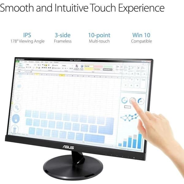 ASUS VT229H 54,6 cm (21,5") 16:9 5 ms GTG LCD-pekskärm - Kapacitiv - Multi-touch-skärm - 1920 x 1080 upplösning - Full HD