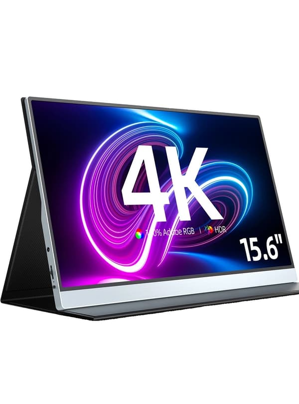 Bærbar 4K Skærm, Letvægtsdesign, Flere Tilslutningsmuligheder,EU-stik