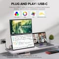 Miniatyrbillede 3 af 5: Dual Skærm Monitor, 18,5 Tommer Full HD, USB-C og Mini HDMI Forbindelse,EU-stik