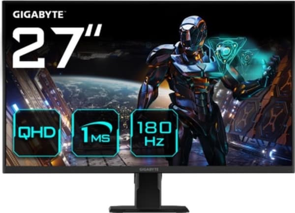 Näyttö Gigabyte GS27QA EK1 | 27 " | IPS | QHD | 180 Hz | 1 ms | 2560 x 1440 pikseliä | 300 cd/m² | HDMI-liitännät määrä 2 | Musta | Musta