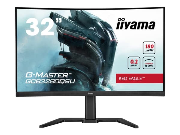 iiyama G-MASTER Red Eagle GCB3280QSU-B2 - LED-skärm - spel - böjd - 32" (31.5" visbar) - 2560 x 1440 WQHD @ 180 Hz - VA - 350 cd/m² - 3000:1 - 0.2 ms
