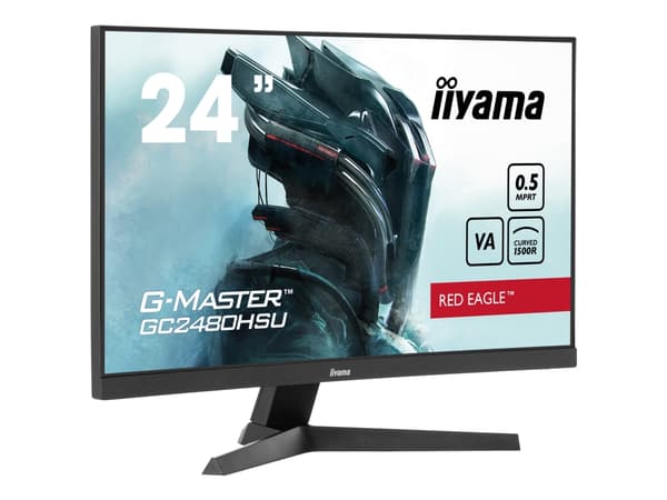 iiyama G-MASTER Red Eagle GC2480HSU-B1 - LED-skärm - spel - böjd - 24" (23.6" visbar) - 1920 x 1080 Full HD (1080p) @ 180 Hz - VA - 300 cd/m² - 3000: