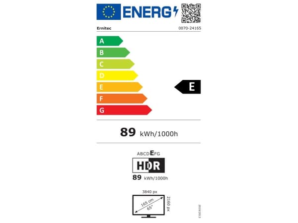 Ernitec 65 tommers 24/7 overvåkingsskjerm - 4K