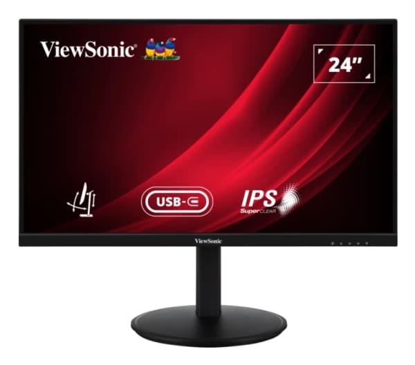 Viewsonic VG Series VG2409-MHDU-2, 60.5 cm (23.8"), 1920 x 1080 pixels, Full HD, LED, 4 ms, Black musta