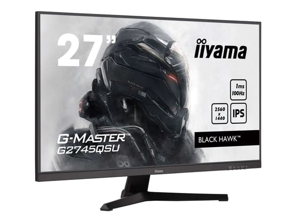 iiyama G-MASTER Black Hawk G2745QSU-B2 - LED-skärm - spel - 27" - 2560 x 1440 WQHD @ 100 Hz - IPS - 300 cd/m² - 1300:1 - 1 ms - HDMI, DisplayPort - h