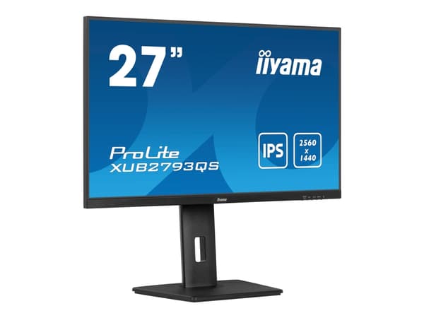 iiyama ProLite XUB2793QS-B7 - LED-skjerm - 27" - 2560 x 1440 QHD @ 100 Hz - IPS - 300 cd/m² - 1300:1 - 1 ms - HDMI, DisplayPort - høyttalere - svart,