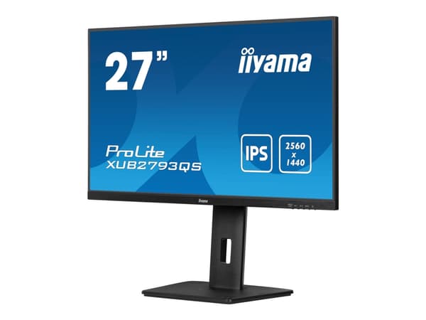 iiyama ProLite XUB2793QS-B7 - LED-skjerm - 27" - 2560 x 1440 QHD @ 100 Hz - IPS - 300 cd/m² - 1300:1 - 1 ms - HDMI, DisplayPort - høyttalere - svart, Sort