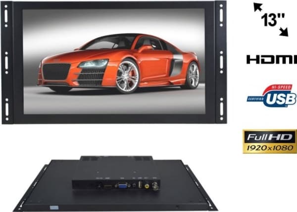 Automagnetola Nvox Monitor avoin kehys ips led 13cali full hd vga hdmi usb av 12v 230v