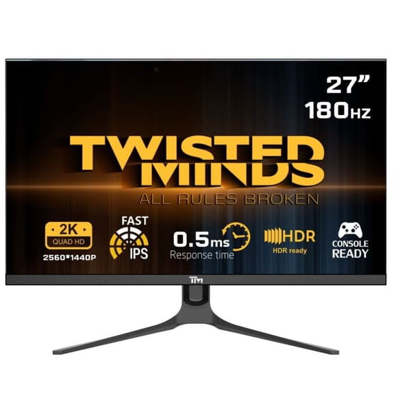 Twisted Minds Blaze Series Flat 27 QHD - 180HZ 0,5MS Snabb IPS HDMI 2.1-spelmonitor