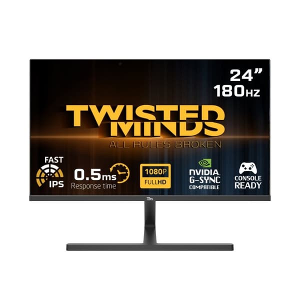 Twisted Minds 24, flat, FHD, 180 Hz, 0,5 ms, FAST IPS, HDR, HDMI2.1 spillmonitor