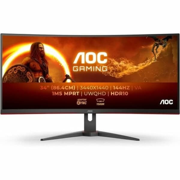 Skærm AOC CU34G2XE/BK 34" Sort, Rød